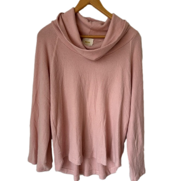 Maeve Sweaters - Anthropologie Maeve Womens Pink Ribbed Cowl Neck Sweater Pullover Knit